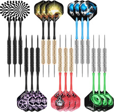 Darts Metal Tip, 18 Pieces Professional Steel Darts, Steel Darts Set with Shaft
