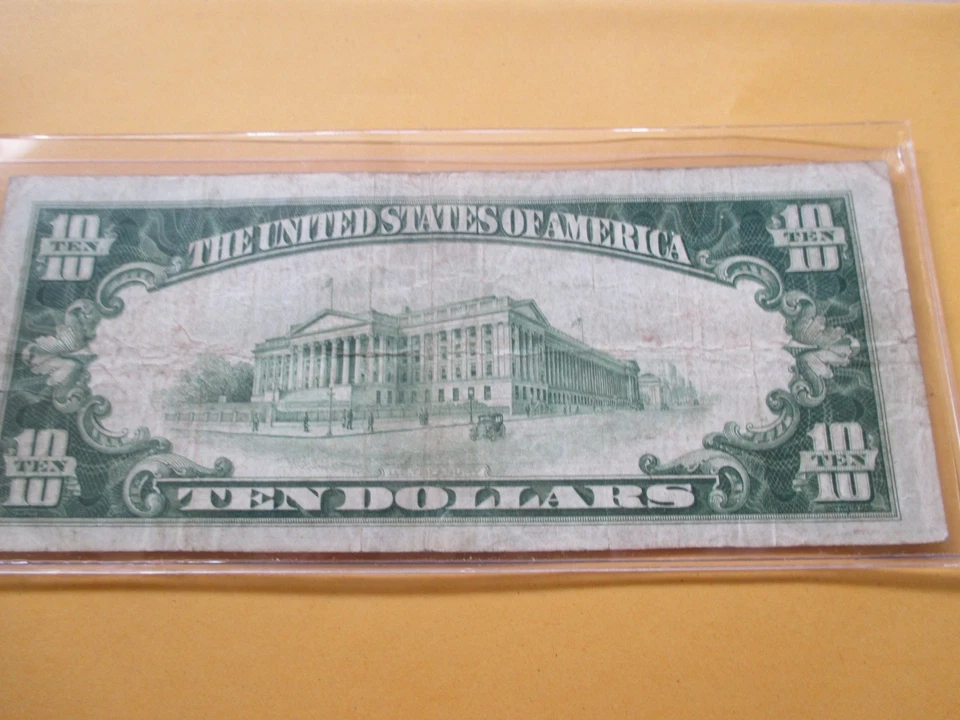 1929 $10 THE WELLSBURG NATIONAL BANK WLLSBURG, WEST VIRGINIA RARE - Image 3 of 4