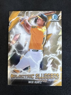 2026 Bowman Chrome #ES-22 Nick Kurtz Electric Sluggers Refractor Oakland A's