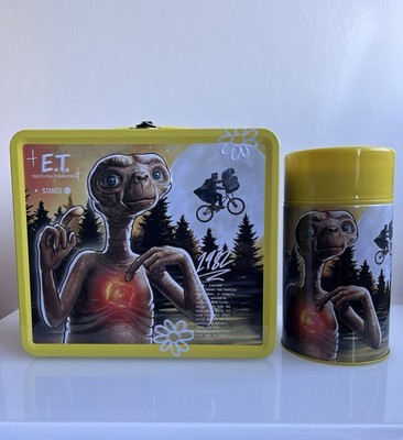 E.T. Geprägte Metall Brotdose und Flachmann Set mit Griff Neu in Box
