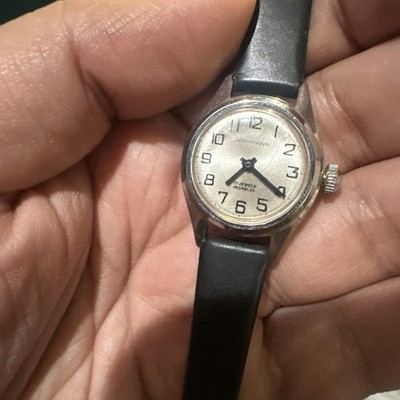 Working Vintage Wakmann Ladies 17 Jewels Manual Wind Watch 24mm Fit 6.5  Rare