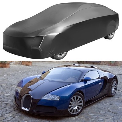 Waterproof Full Car Cover Outdoor Indoor Satin Stretch Black For Bugatti Veyron