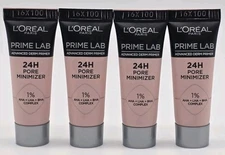 4x L'Oreal Prime Lab 24H Pore Minimizer Travel Size .33 oz Salicylic Acid Acne