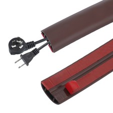 10FT Floor Cord Cover, 0.43" W x 0.28" H Cord Hider, Coffee