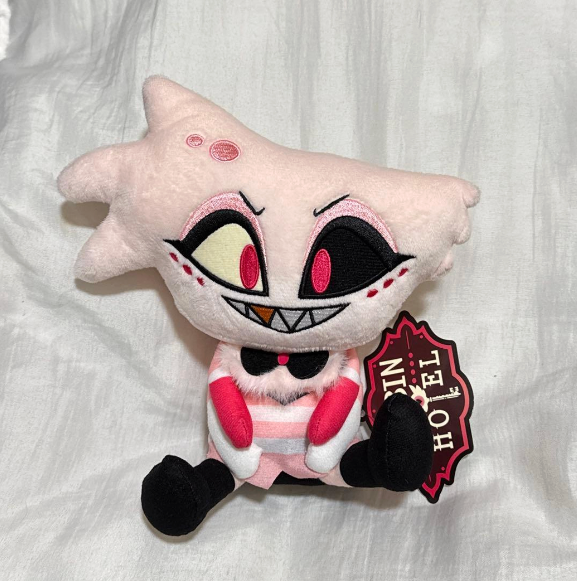 Hazbin hotel Angel dust(エンジェルダスト)ぬいぐるみ Hazbin Hotel Angel Dust Sitting Plush Toy ROUND1 Limited Japan | eBay