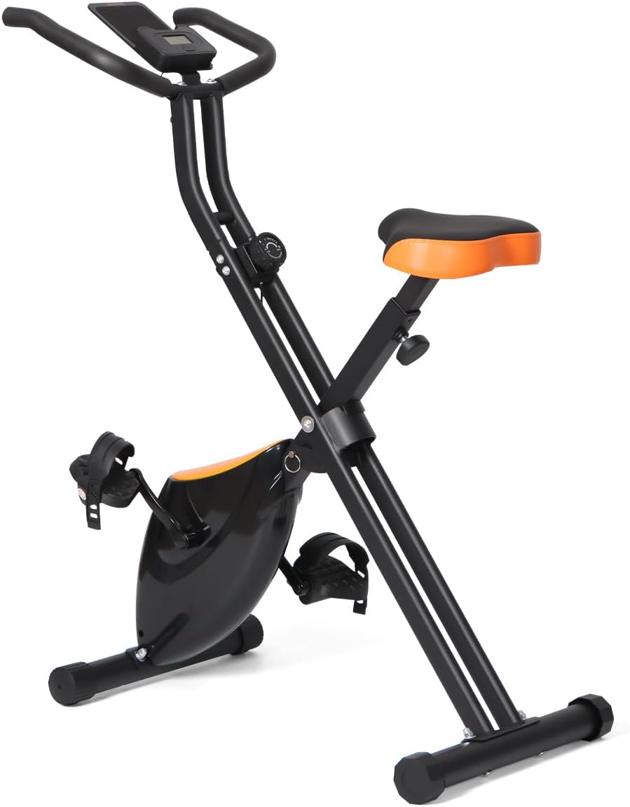 Foldable Exercise Bike Magnetic Resistance Indoor Bike LCD Monitor Home Fitness