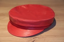 alte rote Bakerboy Mütze Seemann Stewardess Kunstleder *** Karneval Vintage RAR