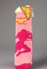 Wonder Woman Sherpa Lined Non Slip Slipper Sock OSFM 16 " NEW