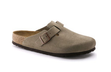 Birkenstock Boston Soft Footbed Suede Clogs Taupe Size 8-8.5 Regular/Wide