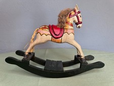 VINTAGE DECORATIVE WOODEN ROCKING HORSE W/ PAITED DETAILS
