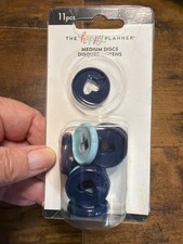 Happy Planner Disc Set 11 Disc -Navy  Lt Blue Heart Cutout - New
