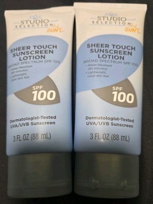 Studio Selection 3oz. SPF 100 Sheer Touch Sunscreen Lotion X2 (M1)