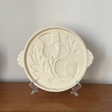 Cream stoneware pottery shortbread mould Scottish thistle Galtres Pottery York