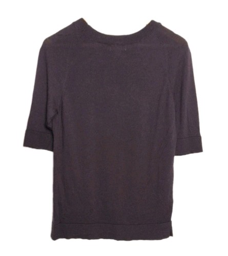 Capture Ladies Purple Short Sleeve Merino Wool Knit Top size S EUC - Picture 2 of 6
