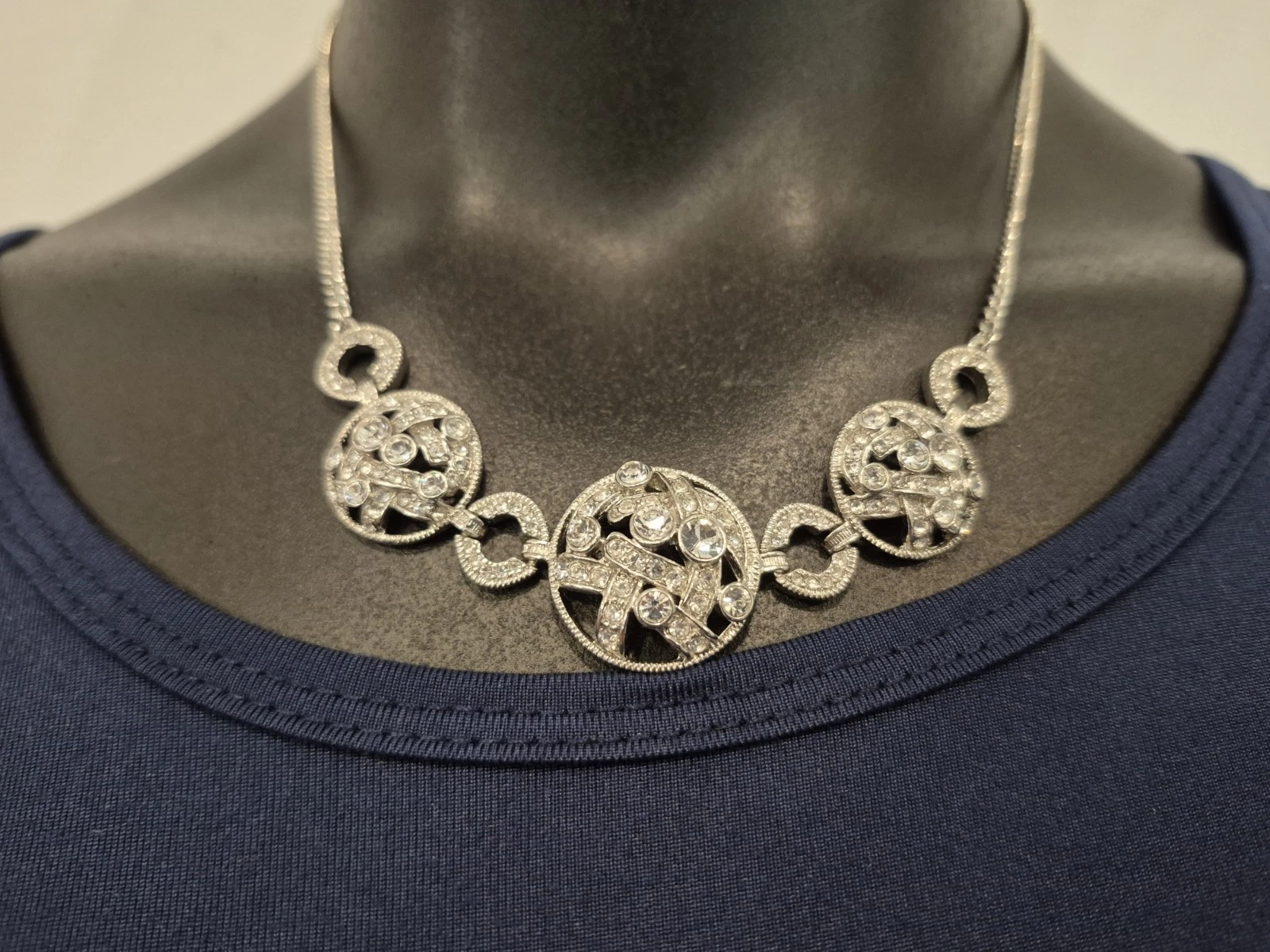 Givenchy Collana e Bracciale Strass Sposa Prom Argento High End Designer