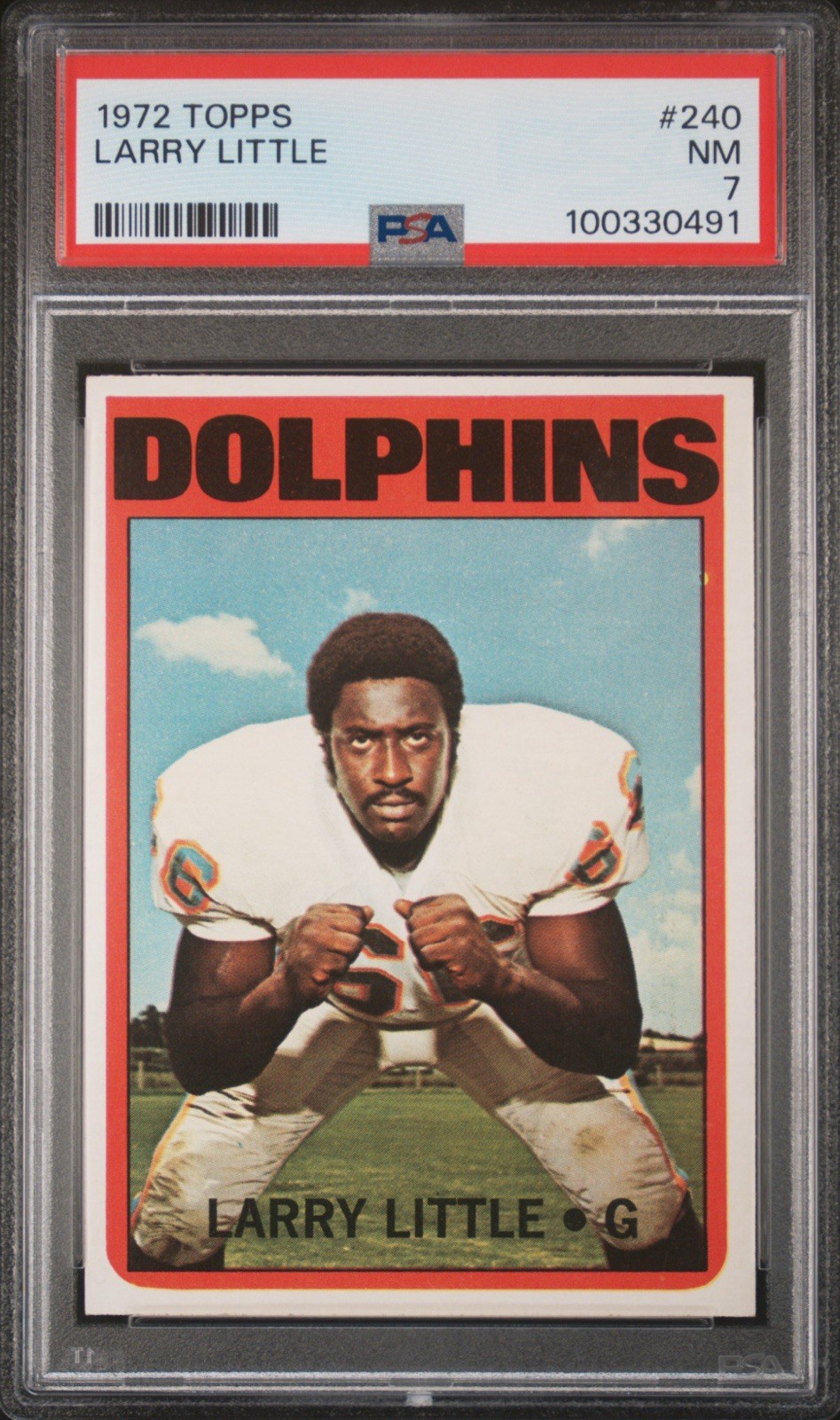 1972 Topps Larry Little Rookie #240 PSA 7 Near Mint HOF Miami Dolphins