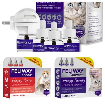3Pcs 48ml Friends/Optimum 3x30 Day Cat Calming Refills By FELIWAY for Pheromone