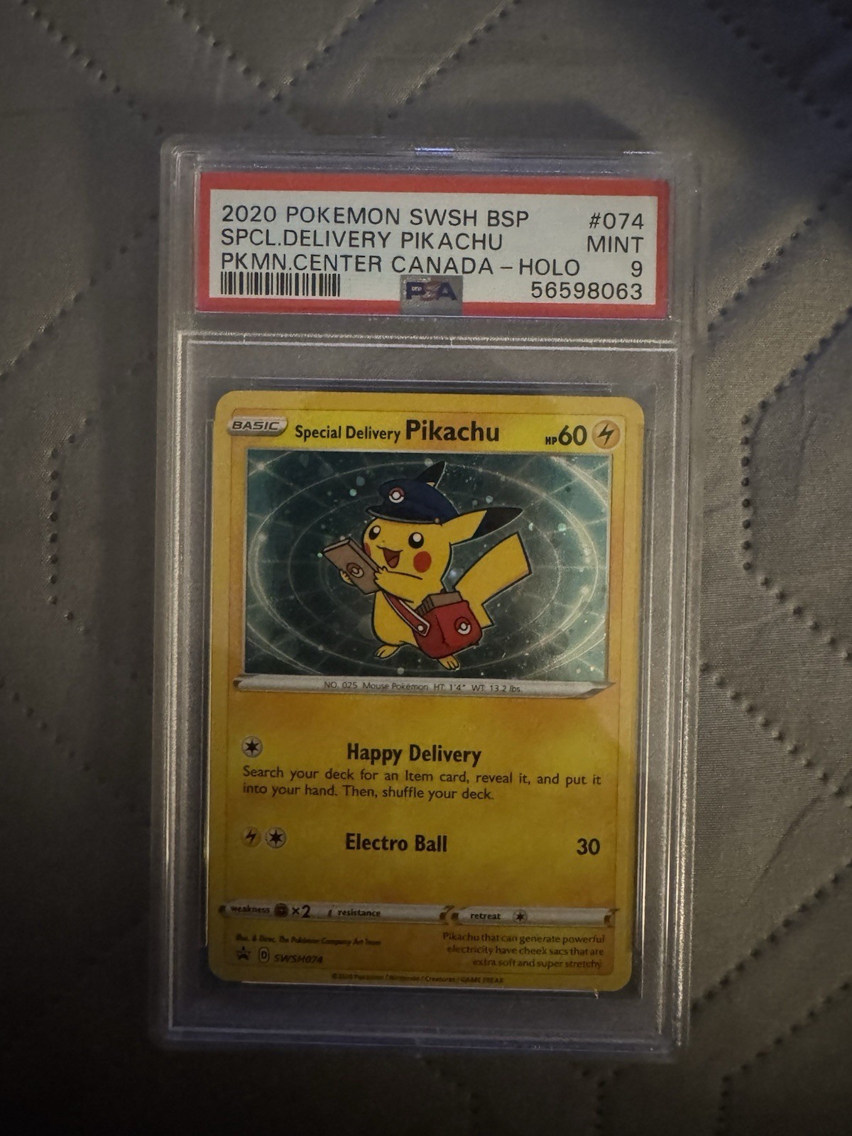 2020 POKEMON SWSH BSP SPECIAL DELIVERY PIKACHU PKMN CENTER CANADA PSA 9
