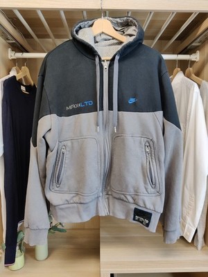 NIKE MAX LTD LARGE GRAU HOODIE TRAININGSJACKE WENDBAR REISSVERSCHLUSS AKTIV FREIZEIT HERREN
