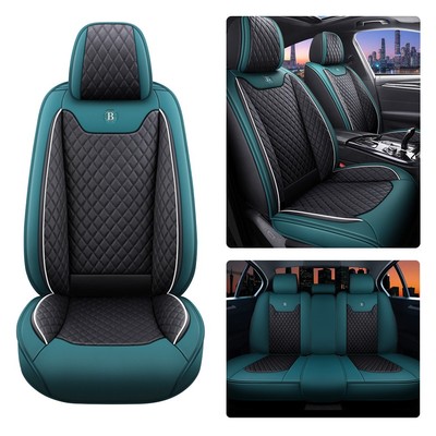 Grün Schwarz PU Leder Vollset Autositzbezüge Auto für Polestar 5-seats Luxus