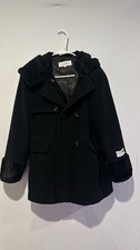 Calvin Klein Womens Black Hooded Pea Coat Siz...