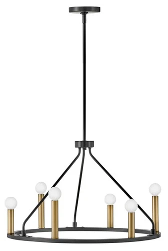Lark 83155 Lazlo 6 Light 24"W Ring Chandelier - Black - Picture 3 of 3