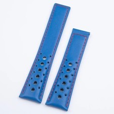 For Carrera 22mm Genuine Leather Racing Strap with Folding Clasp for Tag Heuer