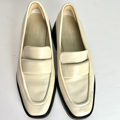 Vince Robin Loafer Sz 7.5 Moonlight White Chunky Leather Office Minimalist
