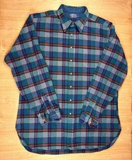 Vintage 80s Pendleton Wool Button Up Shirt xxlarge tall plaid made in usa gorp