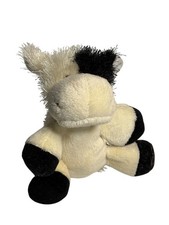 GANZ LIL Webkinz HS003 Black  Cream Cow Fuzzy Plush Stuffed Animal Toy NO CODE