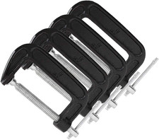 4 Inch C-Clamp Set, Heavy Duty Steel C Clamp Industrial Strength C Clamps