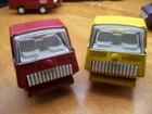 Pair of Vintage 1970s  Mini Tonka Trucks Red and Yellow Semi Truck Cabs