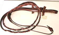 ENGLISH BRIDLE REINS-5/8" x 52 "Soft Chestnut Leather Laced Bridle Reins-w/Stops