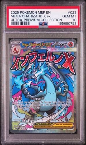 2025 POKEMON MEP EN-ME BLACK STAR PROMO #023 MEGA CHARIZARD X EX PSA 10