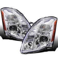 2004-2006 Nissan Maxima Halogen Projector Headlights Assembly Pair Chrome 2004-2006 Nissan Maxima Halogen Projector Headlights Assembly Pair Chrome