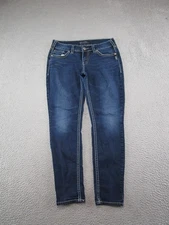 Silver Jeans Co Suki Mid Skinny Dark Wash Blue Stretch Denim Jeans Size 30x29