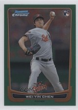 2012 Bowman Chrome Rack Pack Green Refractor Wei-Yin Chen #185 1j6