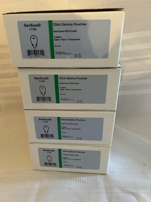 20 piece Coloplast SenSura 11194 click ostomy pouches . Easy close wide outlet