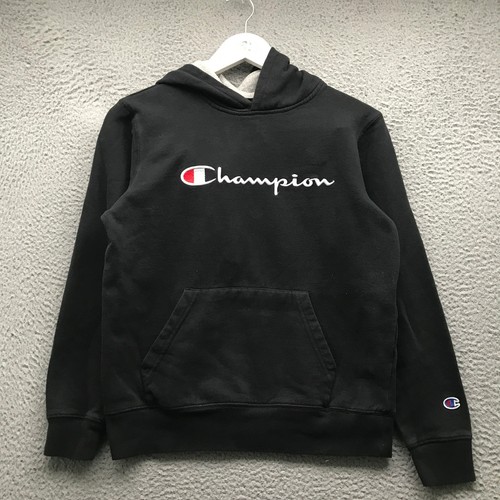 Champion Authentic Sweatshirt Hoodie Boys Youth XL Long Sleeve Embroidered Black