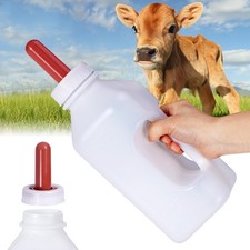 2 Quart Screw Nipple Calf Bottle Rubber Nipple Cap Nursing Milk Handle Farm