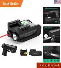 Gmconn Pistol Green Red Laser Light Combot, 350 lm Gun Flashlight with Strobe Mo