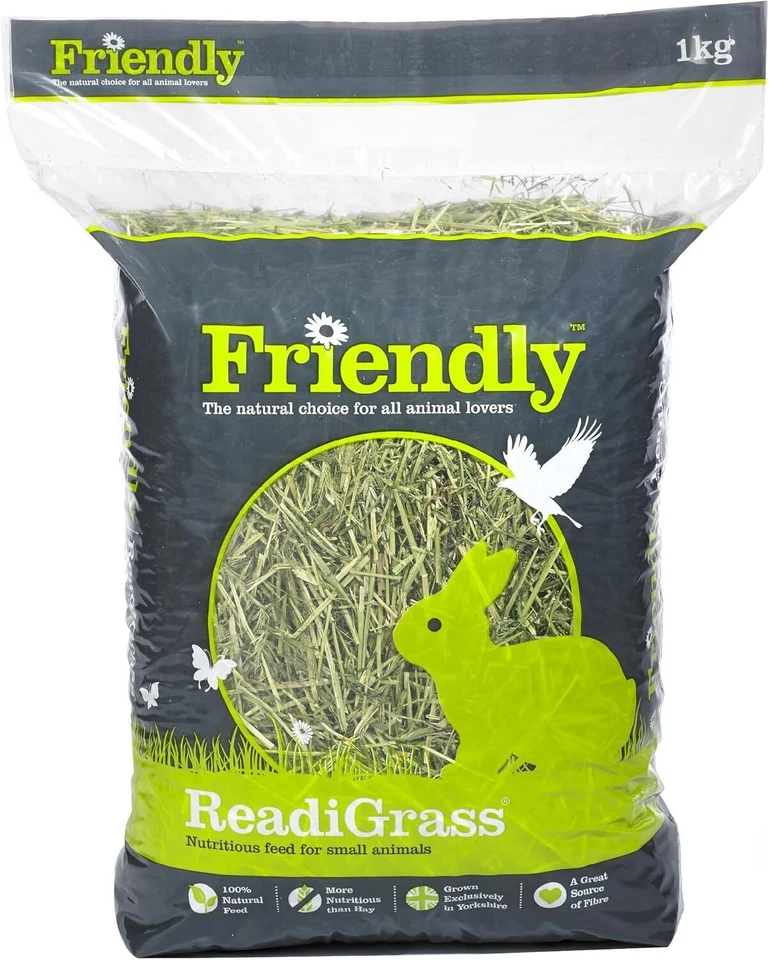 FRIENDLY ESTATES Friendly ReadiGrass 4x1KG – Pure Dried Grass for Rabbits, Guinea Pigs, Small Pet