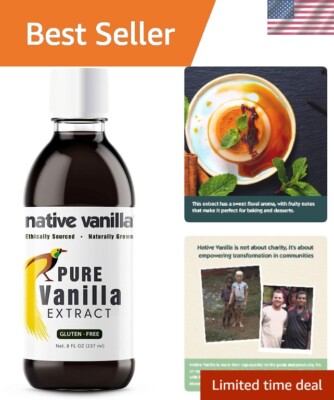 Grade B Vanilla Extract - Strong Natural Flavor for Cooking & Baking - 8 fl oz