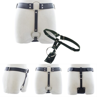 Herren Strap Harness Panties Restraint Unterwäsche T Back G String aus PU Leder