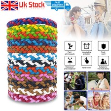 Mosquito Repellent Bracelet 12 Pack, Adjustable Leather Deet-Free Bands UK