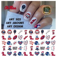 Ole Miss Waterslide Nail Decals Set Of 50  Instructions & Bonus