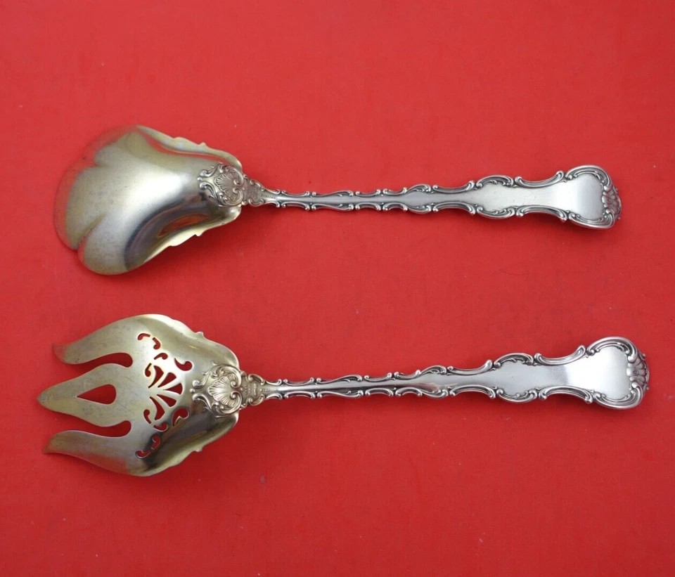 Juego de servir ensalada Strasbourg by Gorham Sterling 2 piezas GW cordones aplicados 10 3/8" Foto 2 de 3