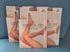Pathmark Control Top Queen Pantyhose Beige Lot of 4