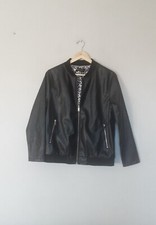 Frank Usher Faux Leather Bomber Jacket/turnback Cuff Size Small Rrp £75 Bnwt