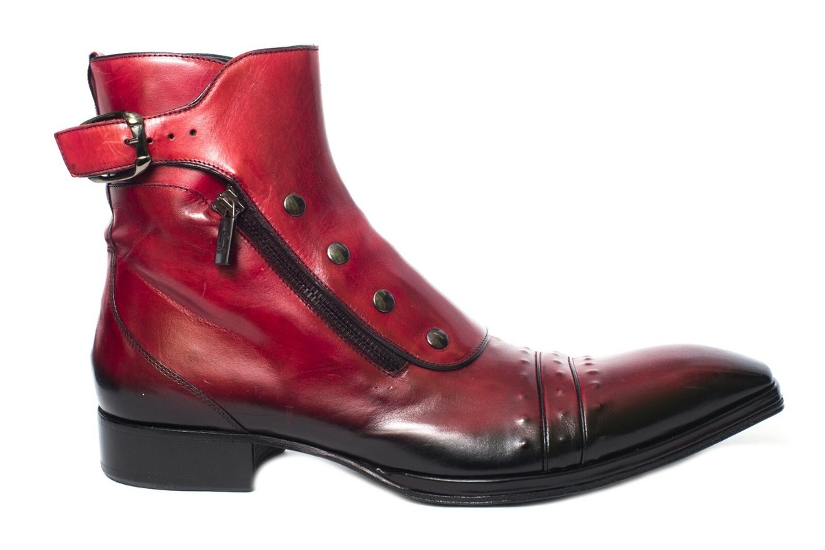 Jo Ghost Metallic Red Maroon Leather Shoes Good Preused Condition Jo Ghost 1744 Men main image 3